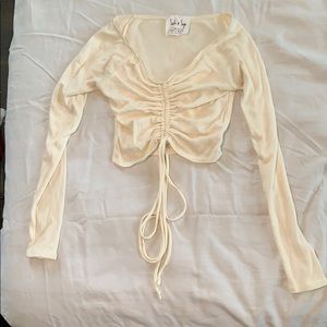 White cropped long sleeve